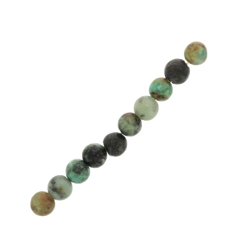 3mm Round gemstone beads - African Turquoise - Jasper x25