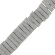 4x1mm Heishi beads - flat discs - Imitation Hematite - Mat Silver Tone x20