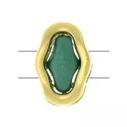 8x5.5mm 2-holes Connector - Halo Beads for SuperDuo - Gold Tone x1