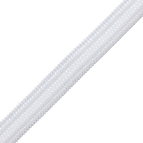 5mm Flat soft elastic band - White x 1m