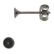 925 Sterling Silver Earstuds PureCrystal 1088 6 mm - Black Rhodium x2