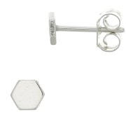 4mm 925 Sterling Silver Octagon earstuds x2