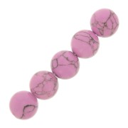 10mm Howlite Tinted Round Beads - Pink x10