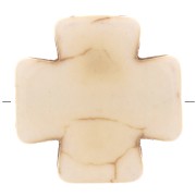 15mm Greek cross bead - Dyed imitation Howlite - Ivory x1