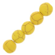 8mm Imitation Howlite Dyed Round beads - Yellow x10