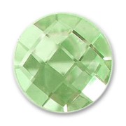 Faceted glass cabochon 14mm Peridot x1