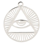 22x20mm Stainless steel Round openwork triangle and eye pendant x1