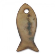 Mother-of-Pearl Fishes 23mm Bronze tone x10