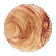 14 mm round cabochon in transparent resin - Transparent marbled brown x1