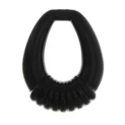 Pendants - Charms - 30x24mm Hollowed out and worked drop pendant in opaque resin - Black x1 30x24mm Hollowed out and worked drop pendant in opaque resin - Black x1