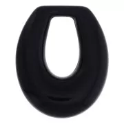 Pendants - Charms - 33x27mm Hollow drop resin pendant - Black x1 33x27mm Hollow drop resin pendant - Black x1