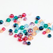 6mm Briolette XL PureCrystal 5042 rondelle bead - Aquamarine Shimmer 2X x1