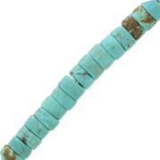 Heishi beads rondelles Tinted Regalite 6x3 mm - Turquoise x20