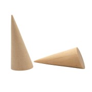75x30mm Jewellery Display - Cone-shaped wooden ring holder - Natural x1