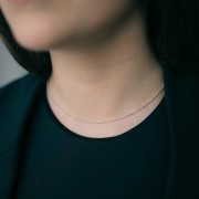 1.5mm 925 Sterling Silver - Ball chain choker x38cm