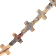 16.5x12mm imitation gemstone Cross bead - Agate crazy x1
