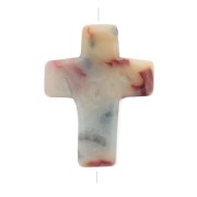 16.5x12mm imitation gemstone Cross bead - Agate crazy x1