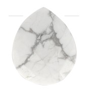 12x10mm gemstone faceted drop bead - Flat briolette - Howlite x1