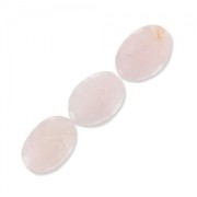 Bead Rose Quartz flat Olive beads 25x18mm x1