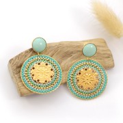 12mm Opaque resin cabochon - Pastel green x1
