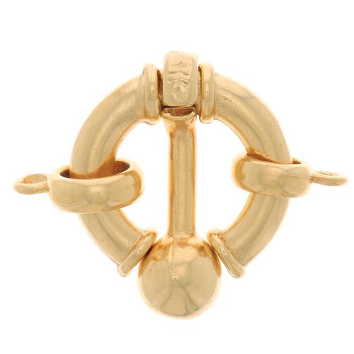 Round clip clasp with closed ring - buoy style - 17mm - Gold plated x1