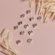 5mm 925 Sterling Silver alphabet letter cube bead with large hole - Q x1