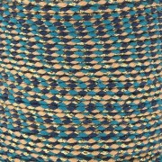 1.5mm Braided cotton cord and metallic thread - Multi blue - Sand - Gold x1m