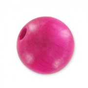 Wooden round beads 10mm Fuchsia x10