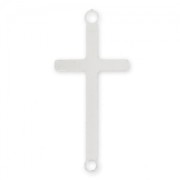 925 Sterling Silver Spacer Cross 2 rings 31x14mm x1