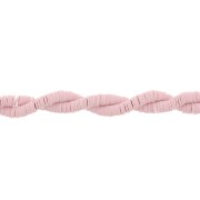 Heishi polymer clay rondelle beads 6x1 mm - Old rose x40cm