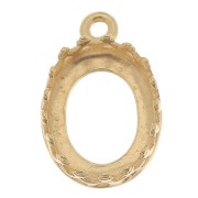 Oval pendant setting for 10x8mm cabochon - 3 micron gold plated x1