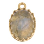 Oval pendant setting for 10x8mm cabochon - 3 micron gold plated x1