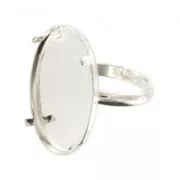 Ring for 25x18mm flat back cab Silver tone x1