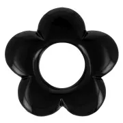 Pendants - Charms - 21mm opaque resin flower pendant - Black x1 21mm opaque resin flower pendant - Black x1