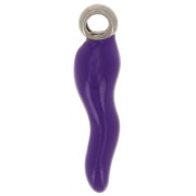 17.5x4.5mm Chilli pepper charm in epoxy resin - Stainless steel 304 - Aubergine x1