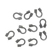 Wire protectors 1 mm - Silver 925 Rhodium black x6