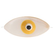 17x8mm Mother of Pearl Eye Bead - Natural - Yellow x1
