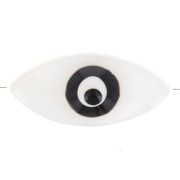 17x8mm Mother of Pearl Eye Bead - Natural - Black x1
