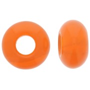 14mm Large hole Donut bead - Dark Orange x10
