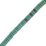5x1.5mm Round beads Heishi imit gemstone Green-blue dyed agate x40cm