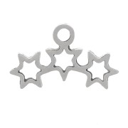 6.5x11mm 304 Stainless Steel Star Charm x1