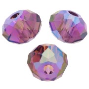4mm PureCrystal 5040 flattened round beads - Amethyst Shimmer 2X x20