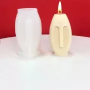 9x5cm Silicone candle mould - 3D abstract face - Transparent x1