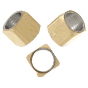 Rounded cube beads 2 mm - 304L Gold stainless steel x10