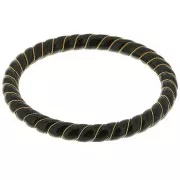 bracelet - 64mm Opaque Resin Twisted Necklace Bracelet with Gold Wire - Black x1 64mm Opaque Resin Twisted Necklace Bracelet with Gold Wire - Black x1