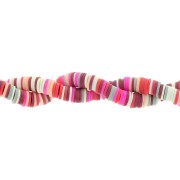 Heishi polymer clay rondelle beads 8x1 mm - Mix Red - Pink x39cm