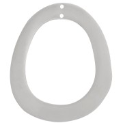 35x31mm 2-hole Stainless steel 304 Oval hollow pendant x1