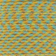 1.5mm Braided cotton cord and metallic thread - Light Green - Blue - Ochre - Gold