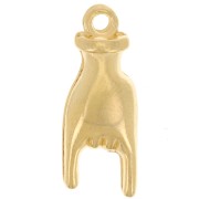 21x8mm Hand pendant - Rock and Roll sign - Fine gold plated x1