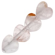 4mm gemstone heart beads - Rose Quartz x4